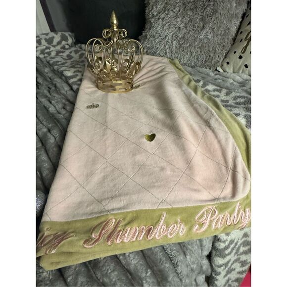 Juicy couture vintage velour/velvet travel sleepover blanket - Picture 1 of 10